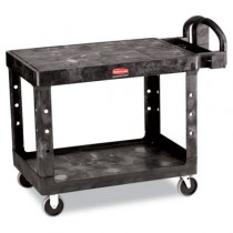 Rubbermaid 4525 Flat Shelf Utility Cart 2-Shelf - Black