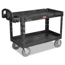 Rubbermaid 4546-10 Utility Cart w/Lipped Shelf, Pneumatic Wheels (Large)