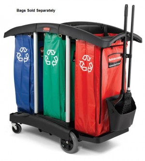Rubbermaid 9T92 Janitor cart-Triple Capacity Cleaning Cart - Black 